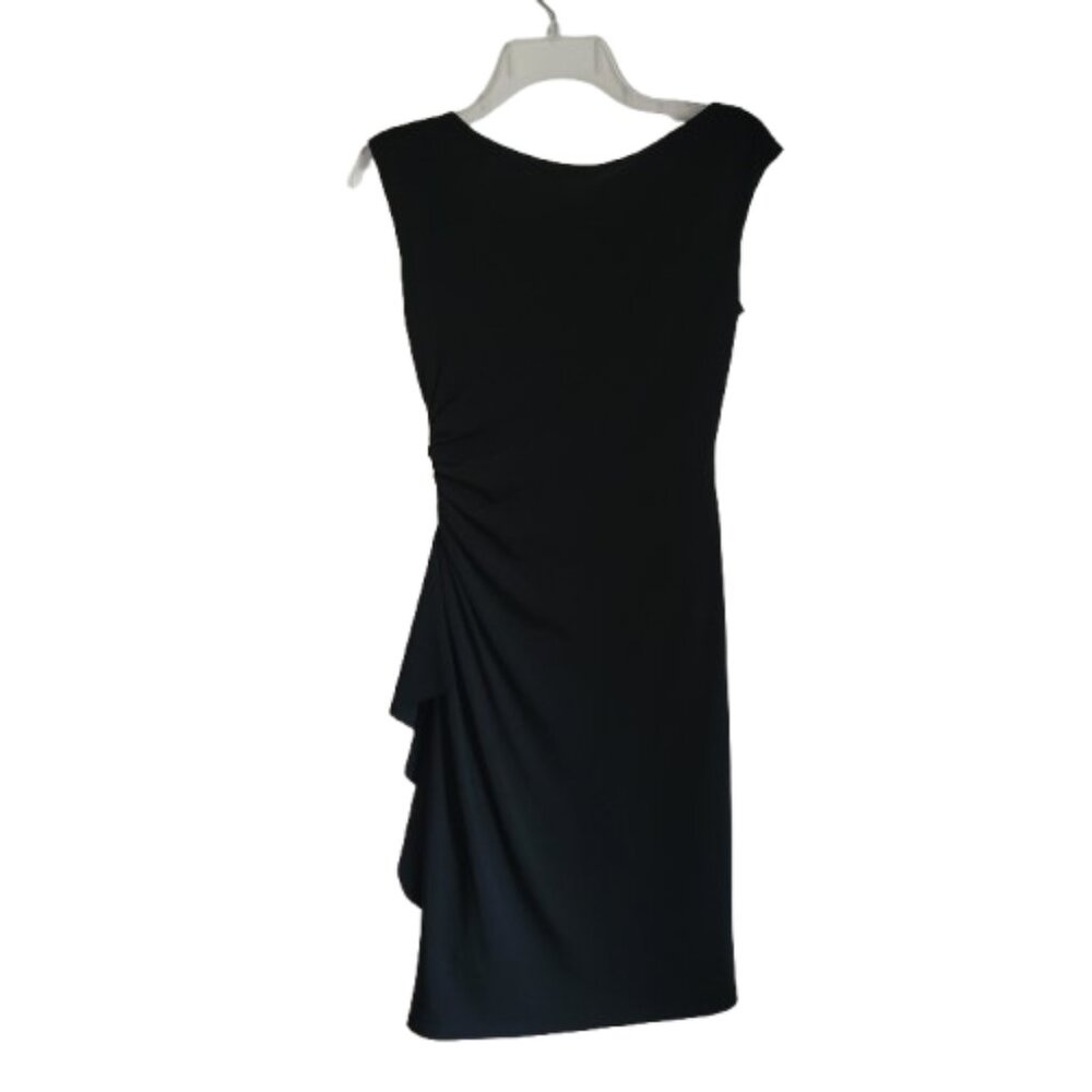 White House Black Market Black Ruched Cocktail Dress Womens Size 4 Sleeveless - Picture 6 of 7